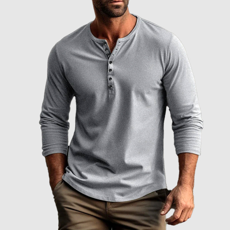 Men's Long Sleeve Henley Shirt