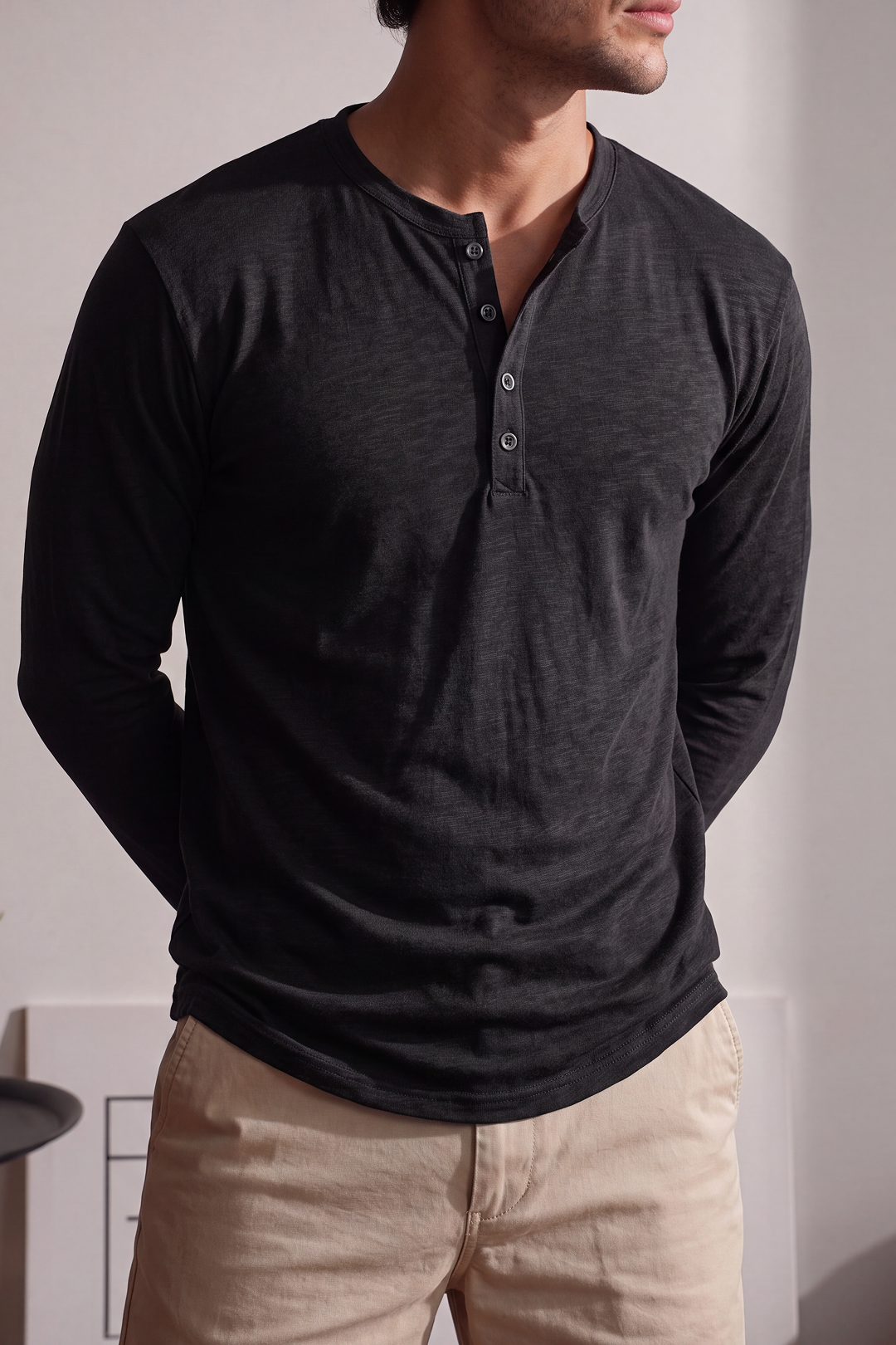 Men's Long Sleeve Henley Shirt