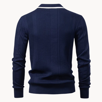Men's Long Sleeve Knit Polo Shirt