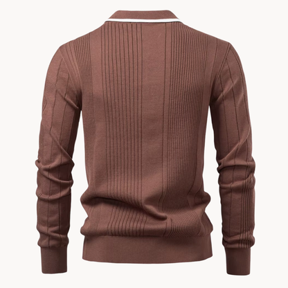 Men's Long Sleeve Knit Polo Shirt