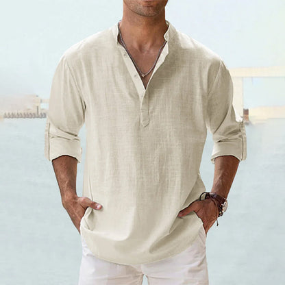 Men's Long-Sleeve Linen Shirt