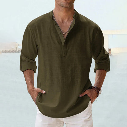 Men's Long-Sleeve Linen Shirt