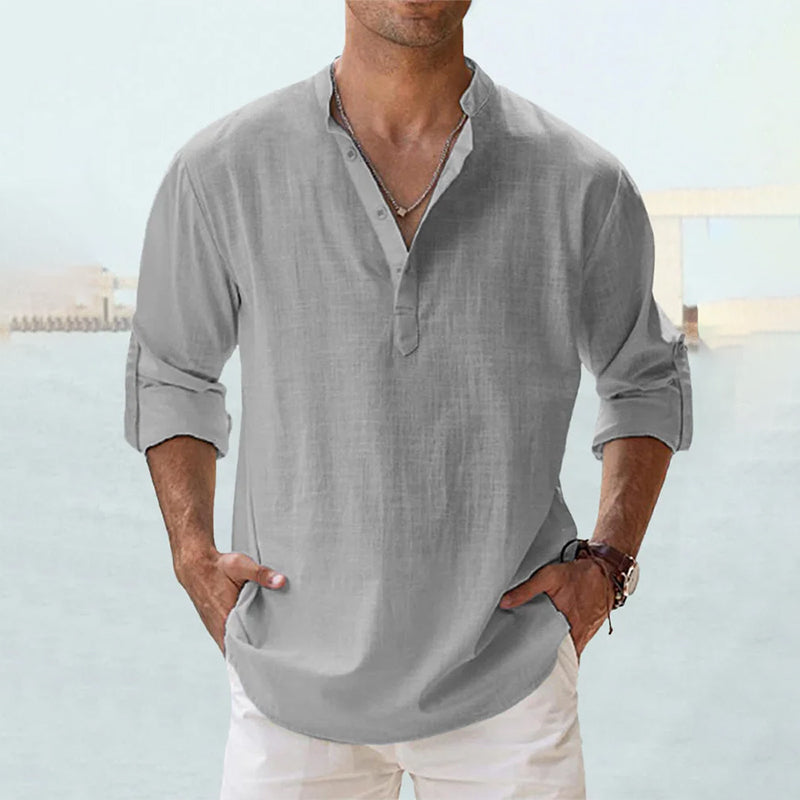 Men's Long-Sleeve Linen Shirt