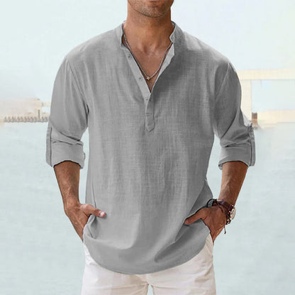 Men's Long-Sleeve Linen Shirt