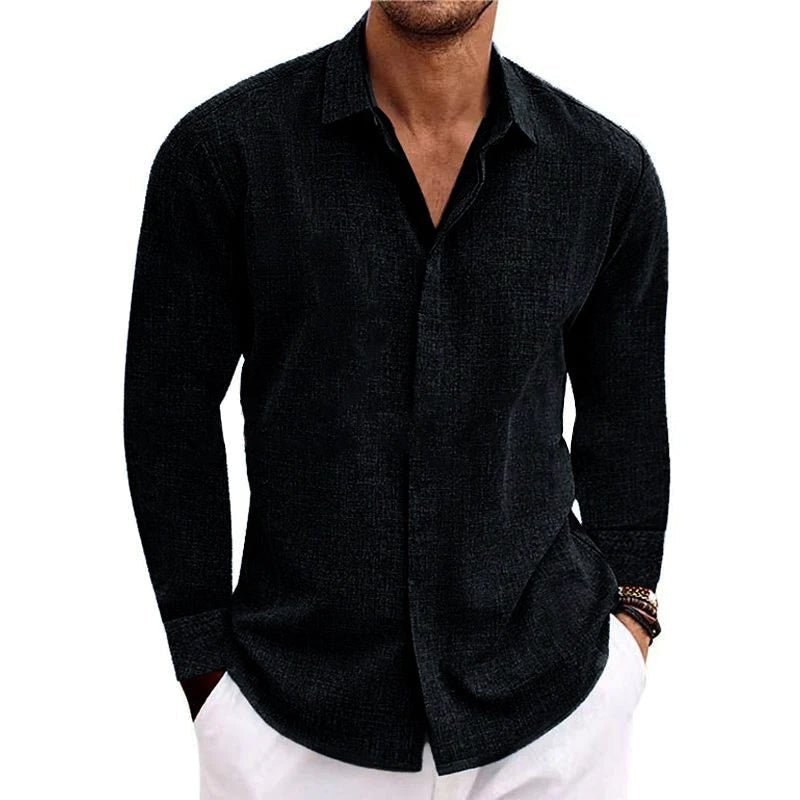 Men's Long Sleeve Linen Shirt