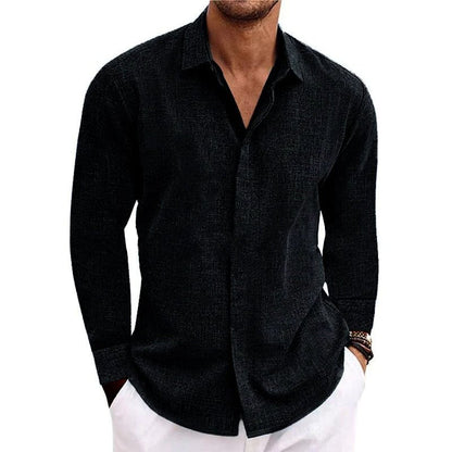 Men's Long Sleeve Linen Shirt