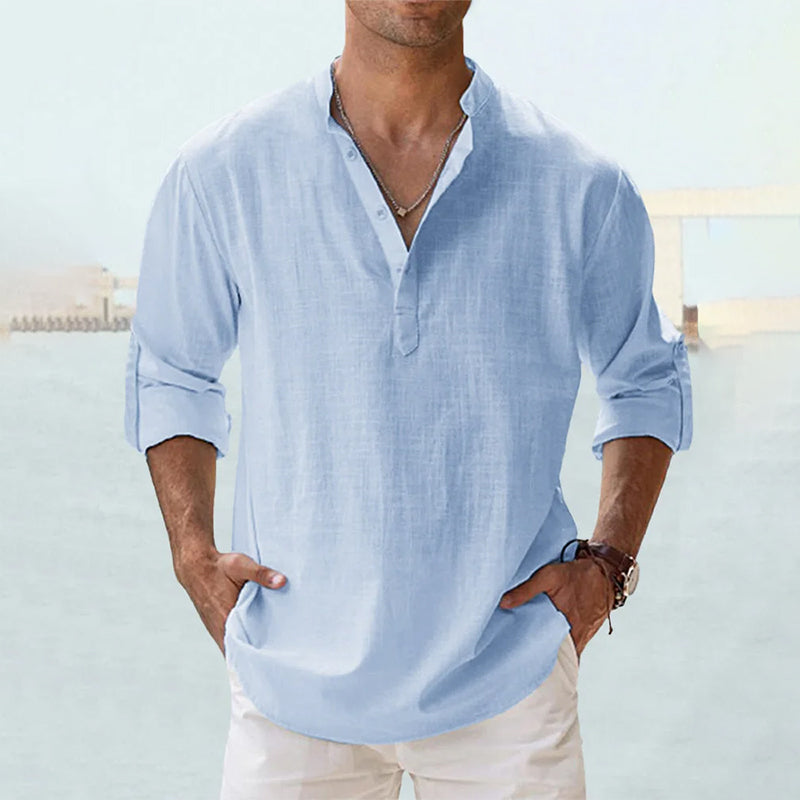 Men's Long-Sleeve Linen Shirt