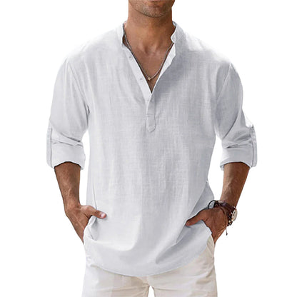 Men's Long-Sleeve Linen Shirt