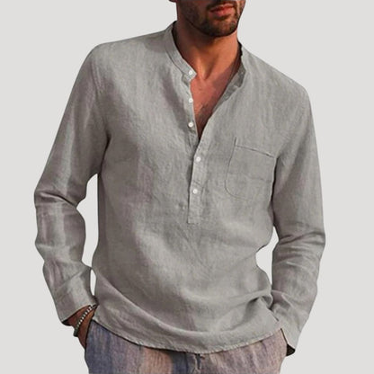 Men's Long Sleeve Mason Collar Dress Shirt