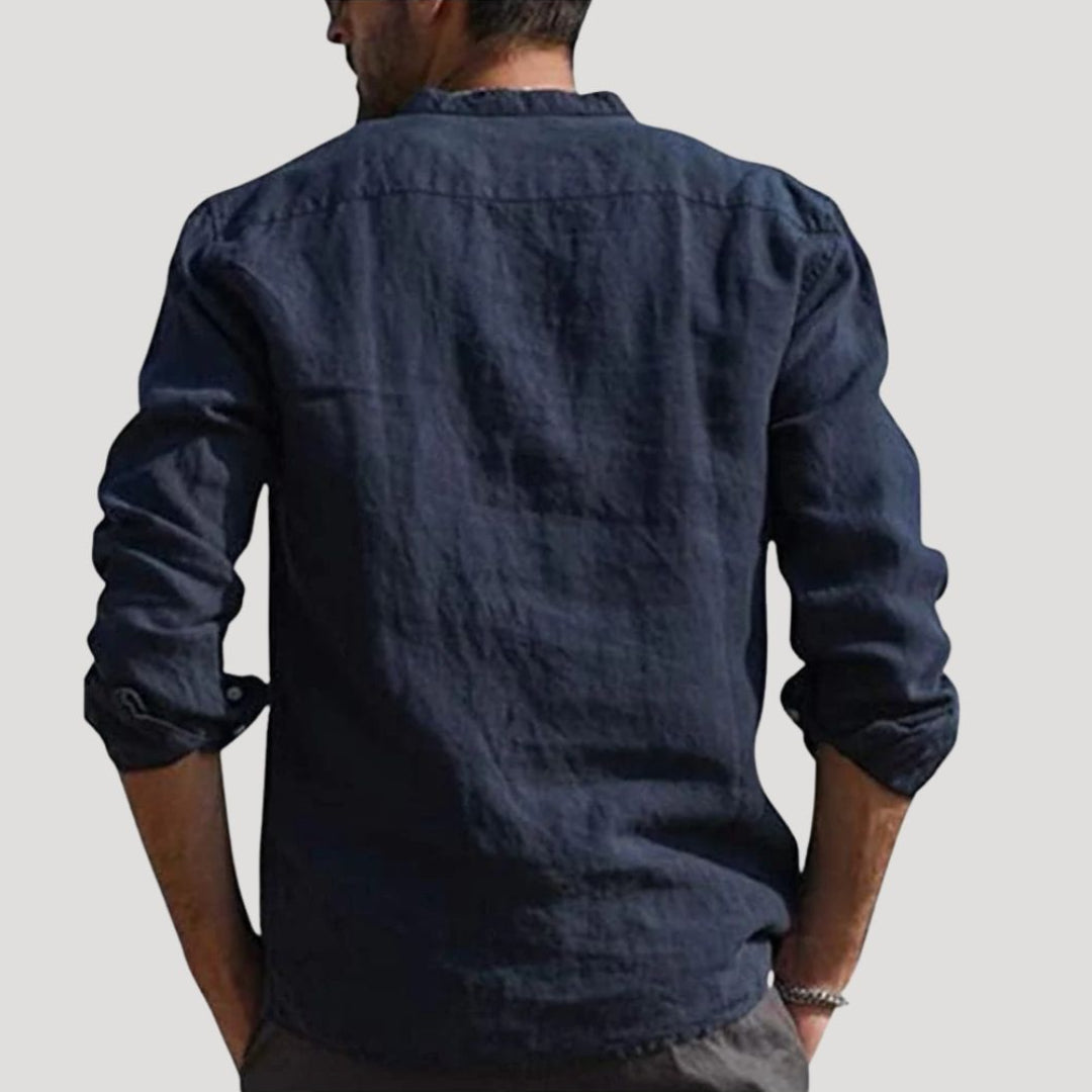 Men's Long Sleeve Mason Collar Dress Shirt