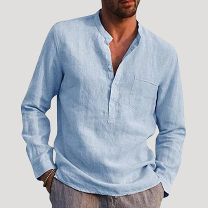Men's Long Sleeve Mason Collar Dress Shirt