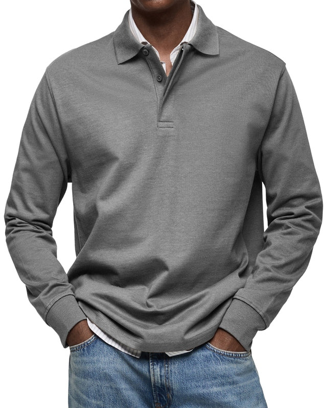 Men's Long Sleeve Polo Shirt - Casual and Comfortable