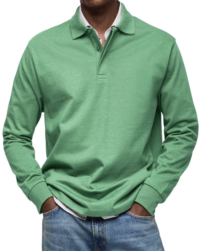 Men's Long Sleeve Polo Shirt - Casual and Comfortable