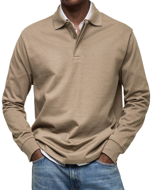 Men's Long Sleeve Polo Shirt - Casual and Comfortable