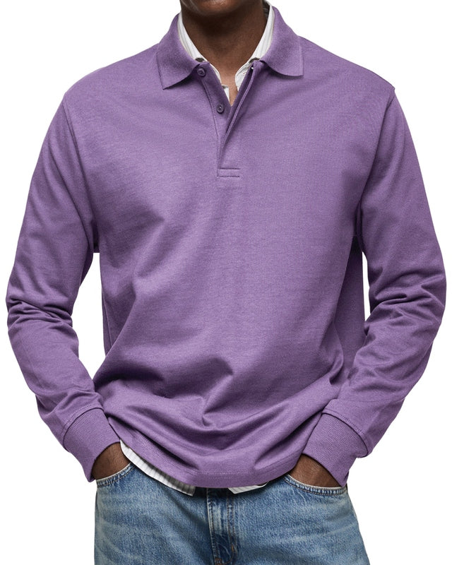 Men's Long Sleeve Polo Shirt - Casual and Comfortable