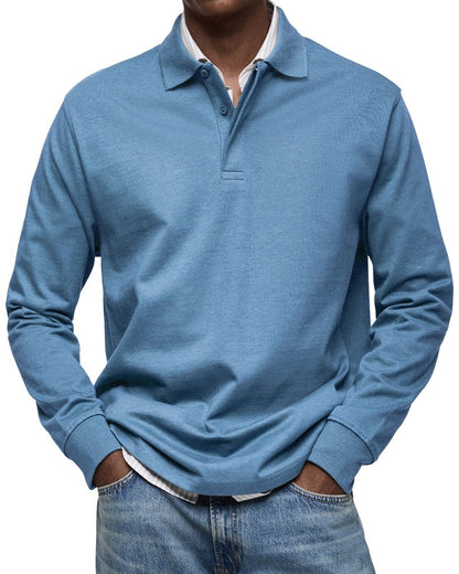 Men's Long Sleeve Polo Shirt - Casual and Comfortable
