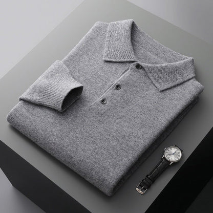 Men's Long Sleeve Polo Shirt Classic Soft Style