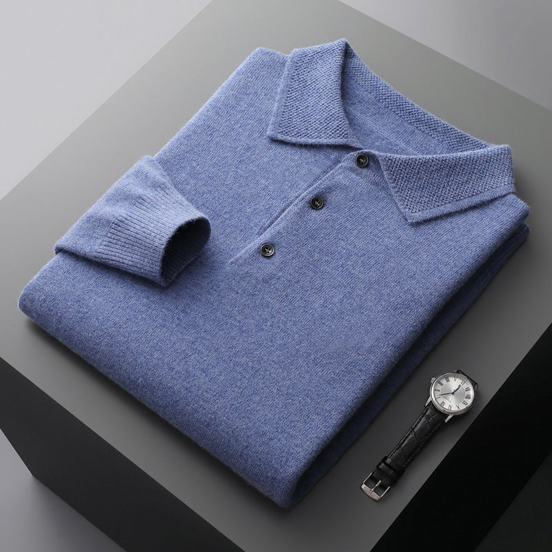 Men's Long Sleeve Polo Shirt Classic Soft Style