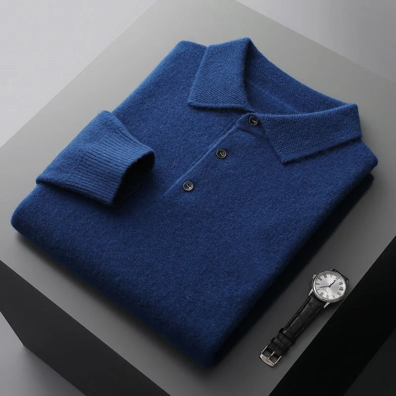 Men's Long Sleeve Polo Shirt Classic Soft Style
