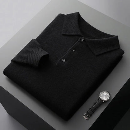 Men's Long Sleeve Polo Shirt Classic Soft Style