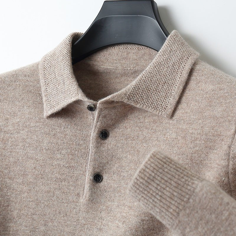 Men's Long Sleeve Polo Shirt Classic Soft Style