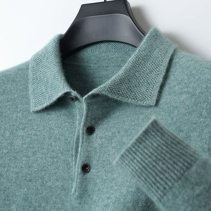 Men's Long Sleeve Polo Shirt Classic Soft Style