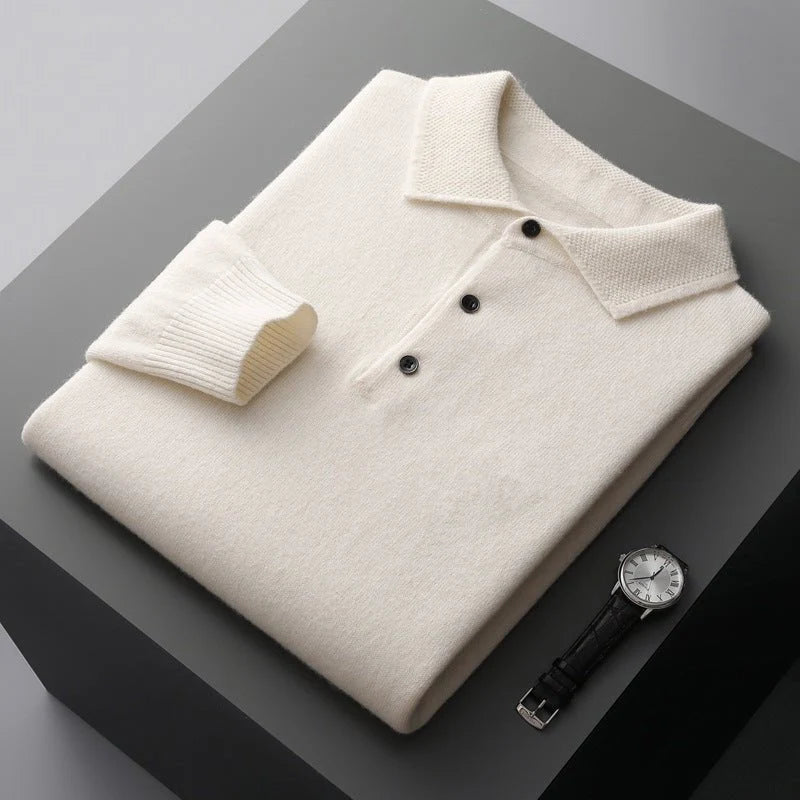 Men's Long Sleeve Polo Shirt Classic Soft Style
