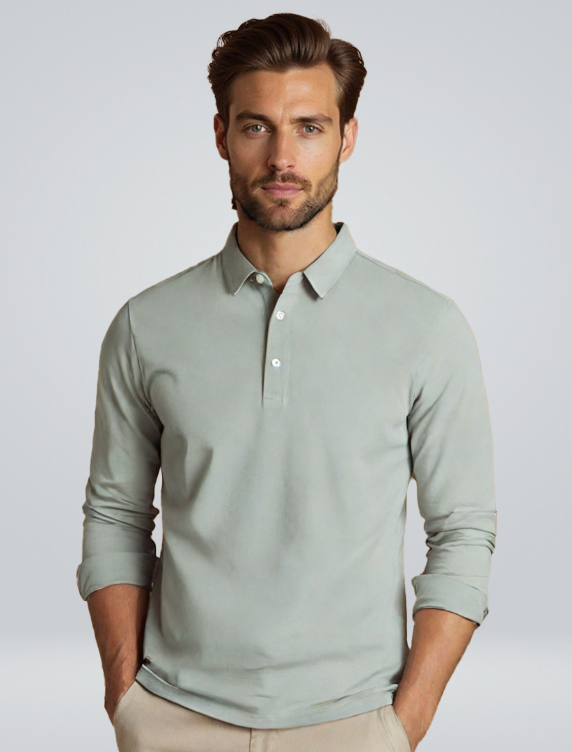 Men's Long Sleeve Polo Shirt - Classic Style and Comfort