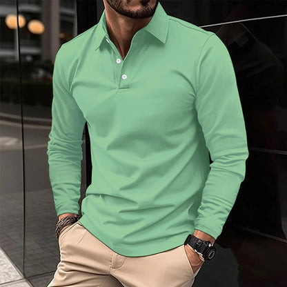 Men's Long Sleeve Polo Shirt - Classic Style and Comfort