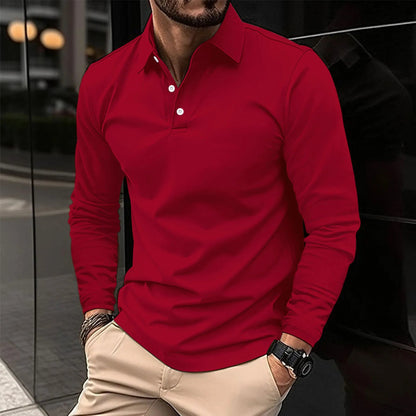 Men's Long Sleeve Polo Shirt - Classic Style and Comfort