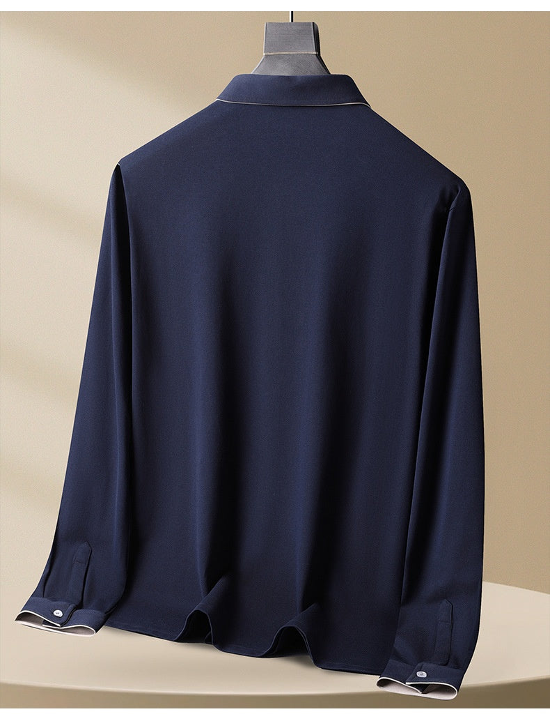 Men's Long Sleeve Polo Shirt - Comfortable Casual Style
