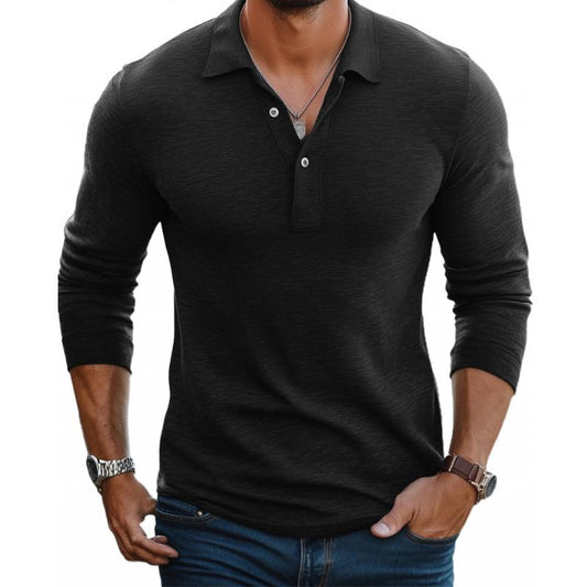 Men's Long Sleeve Polo Shirt - Slim Fit Stylish Design