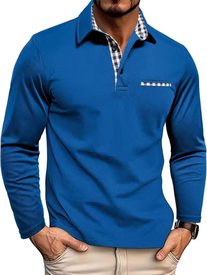 Men's Long Sleeve Polo Shirt - Stylish Golf Shirt for Men