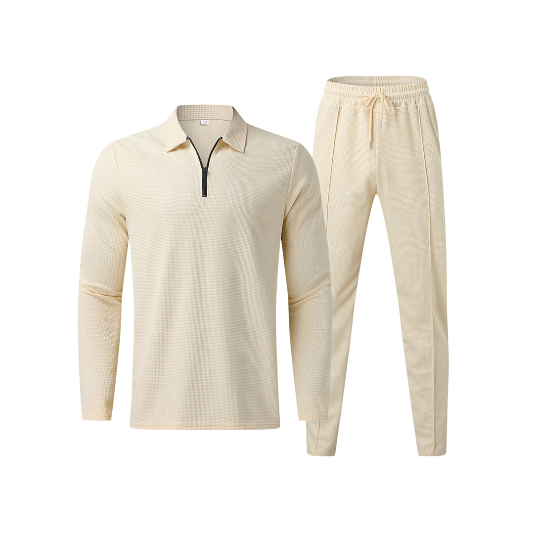 Men's Long Sleeve Polo Shirt and Trouser Set