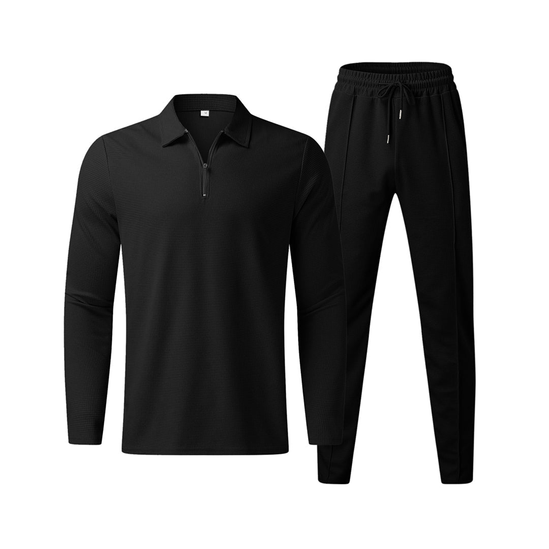 Men's Long Sleeve Polo Shirt and Trouser Set
