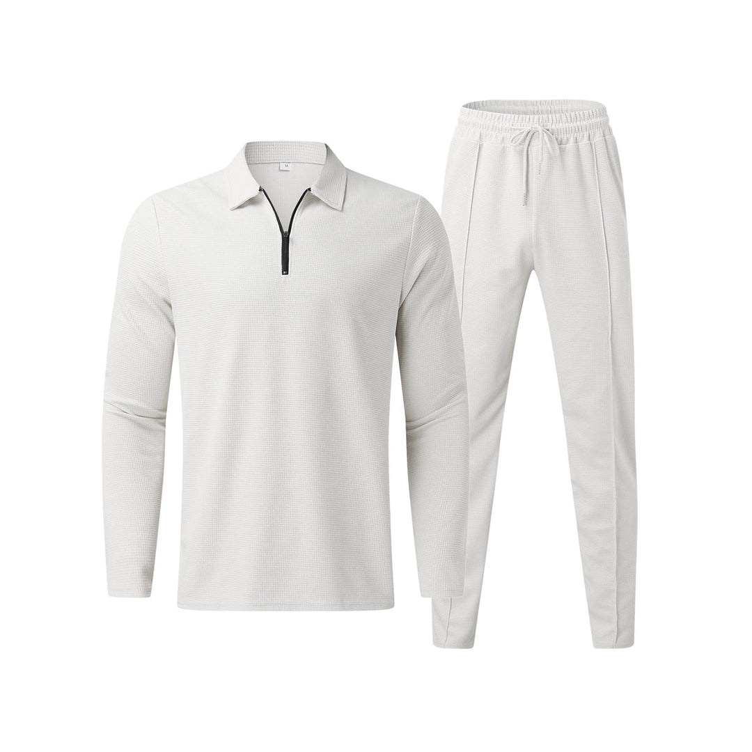 Men's Long Sleeve Polo Shirt and Trouser Set