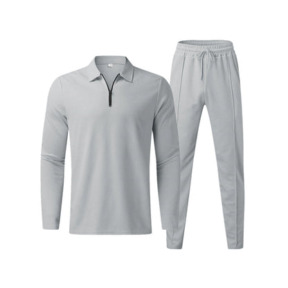 Men's Long Sleeve Polo Shirt and Trouser Set