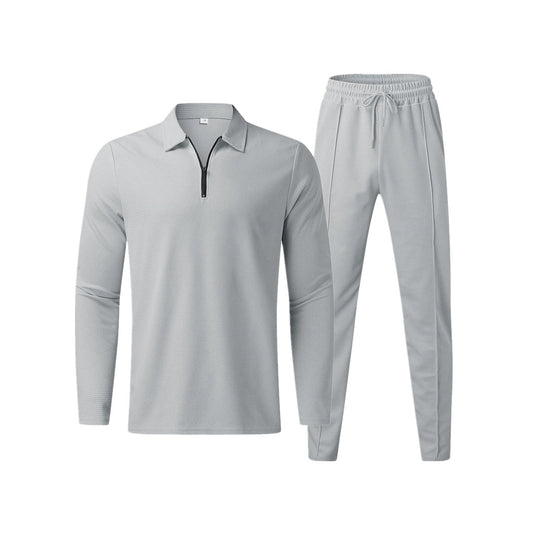 Men's Long Sleeve Polo Shirt and Trouser Set