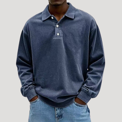 Men's Long Sleeve Polo Shirt for Comfortable Layering