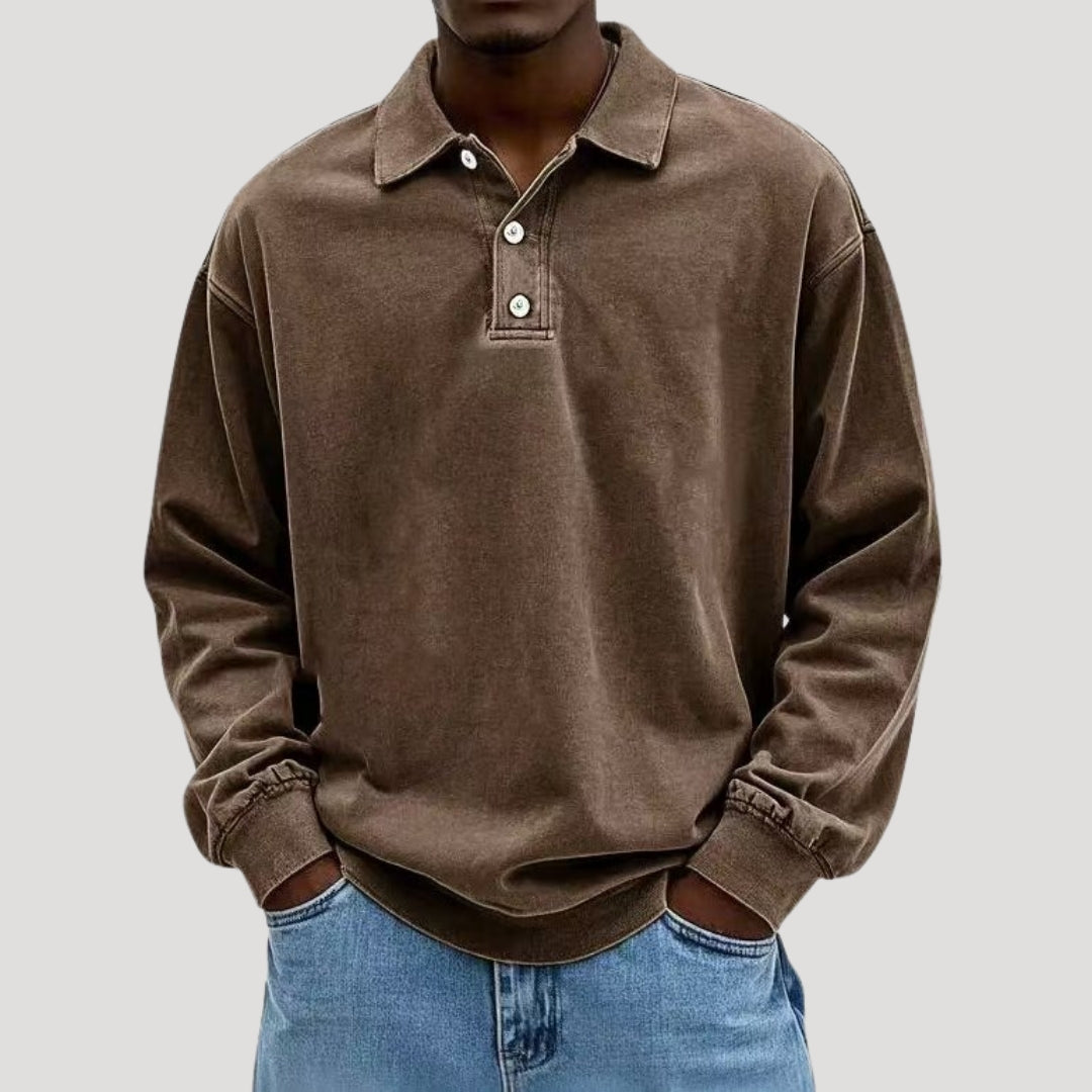 Men's Long Sleeve Polo Shirt for Comfortable Layering