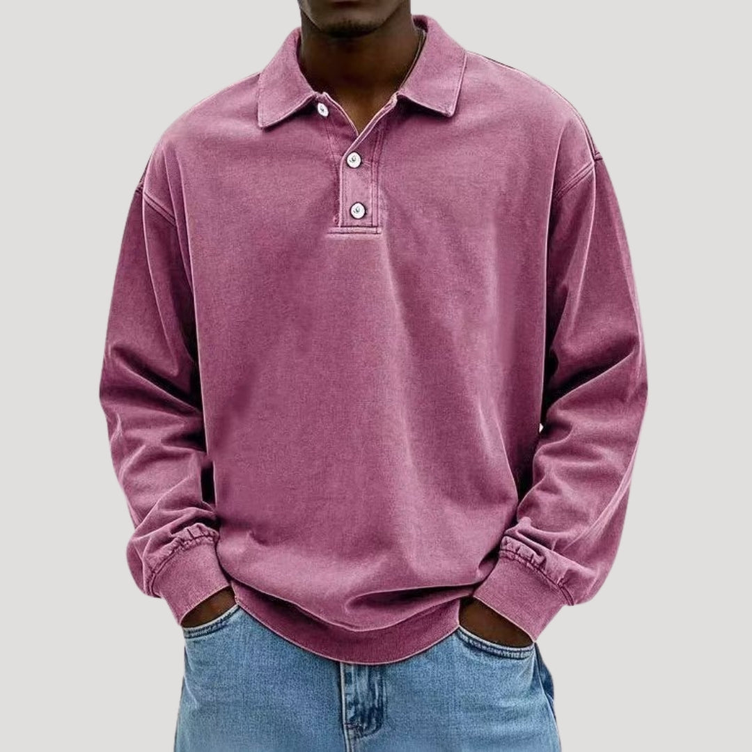 Men's Long Sleeve Polo Shirt for Comfortable Layering