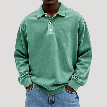 Men's Long Sleeve Polo Shirt for Comfortable Layering