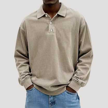 Men's Long Sleeve Polo Shirt for Comfortable Layering
