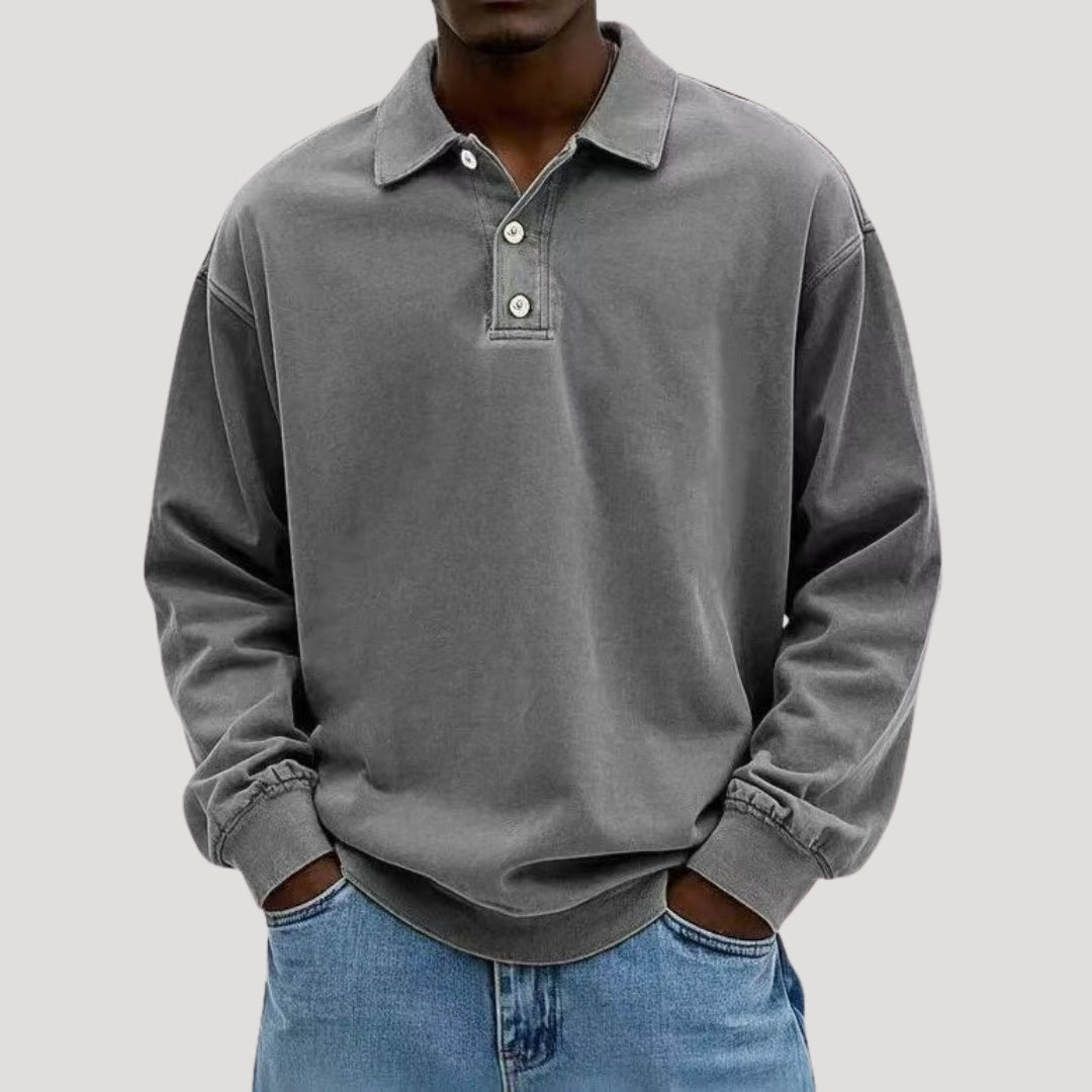 Men's Long Sleeve Polo Shirt for Comfortable Layering