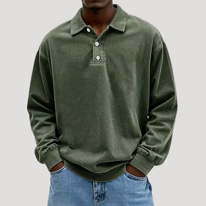 Men's Long Sleeve Polo Shirt for Comfortable Layering