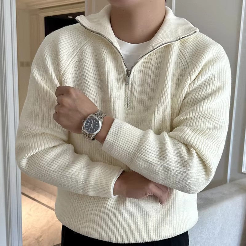 Men's Long Sleeve Quarter Zip Sweater