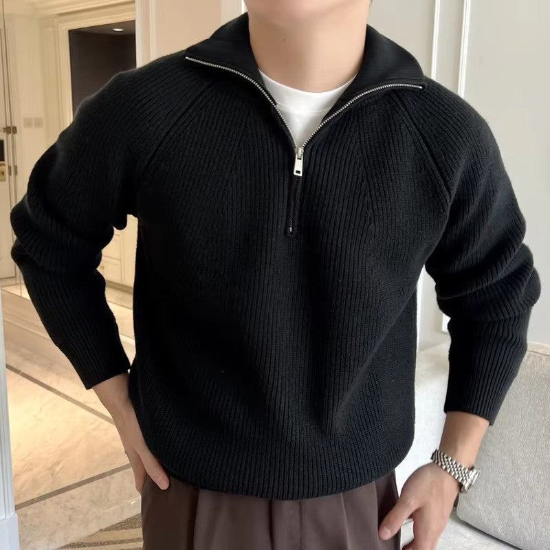 Men's Long Sleeve Quarter Zip Sweater