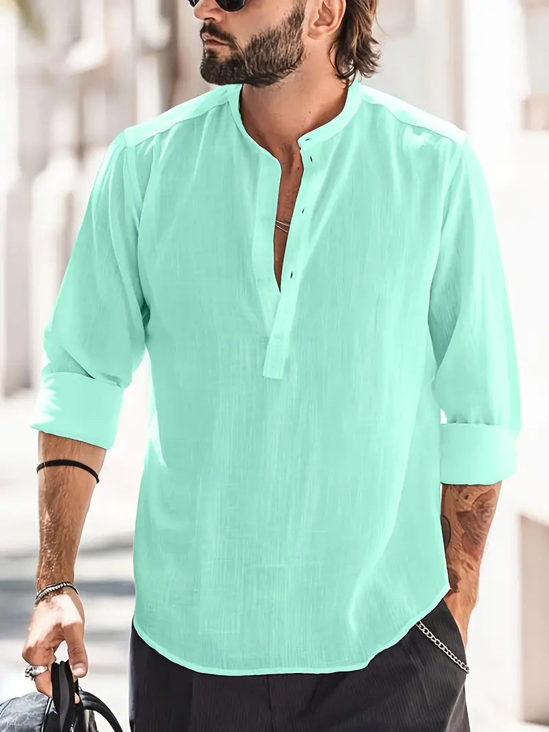 Men's Long Sleeve Summer Shirt Lightweight Breathable