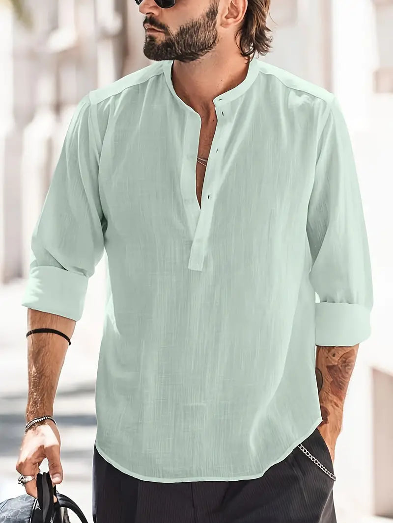 Men's Long Sleeve Summer Shirt Lightweight Breathable