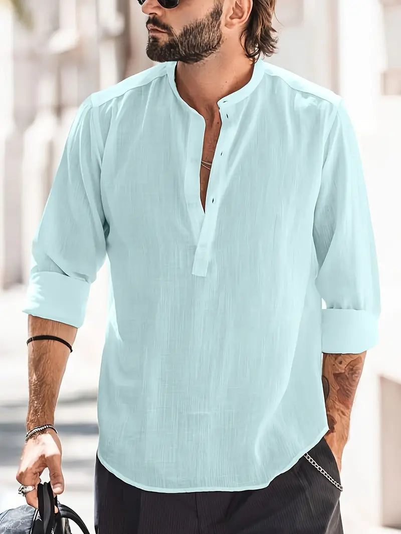 Men's Long Sleeve Summer Shirt Lightweight Breathable